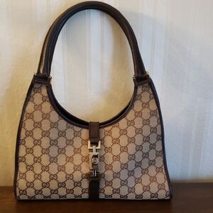 Gucci Beige and Brown GG Canvas Shoulder Bag